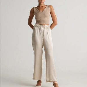 Quince Champagne Wide Leg Silk Pants